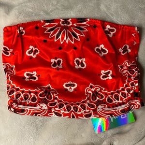 Red Bandana Crop Top
